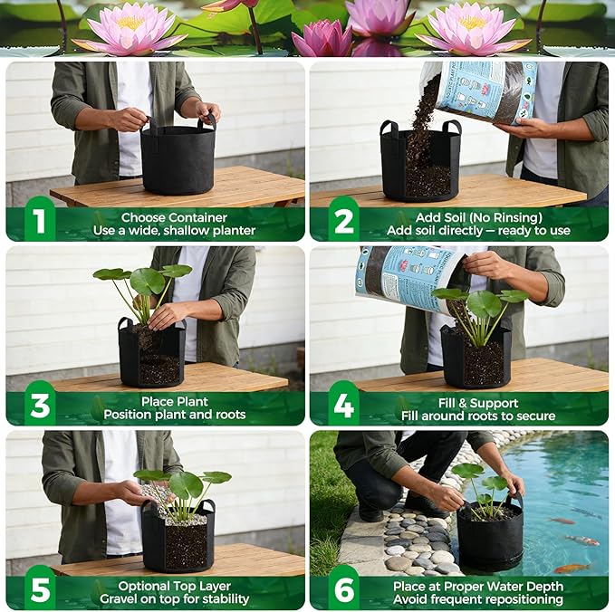 Aquatic Plant Soil for Water Lily &amp Lotus – Clay-Based Nutrient-Rich Pond Plant Growing Medium Ideal for Small Ponds &amp Water Gardens Safe for Fish &amp Aquatic Life 4LB