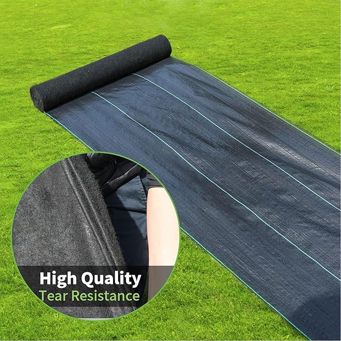 75g/2.64oz Driveway Fabric Heavy Duty Woven Landscape Fabric Garden Weed Barrier Fabric Weed Control Fabric Geotextile Fabric for Landscaping Weed Block Gardening Mat0.4-6m(0.5 * 500m)