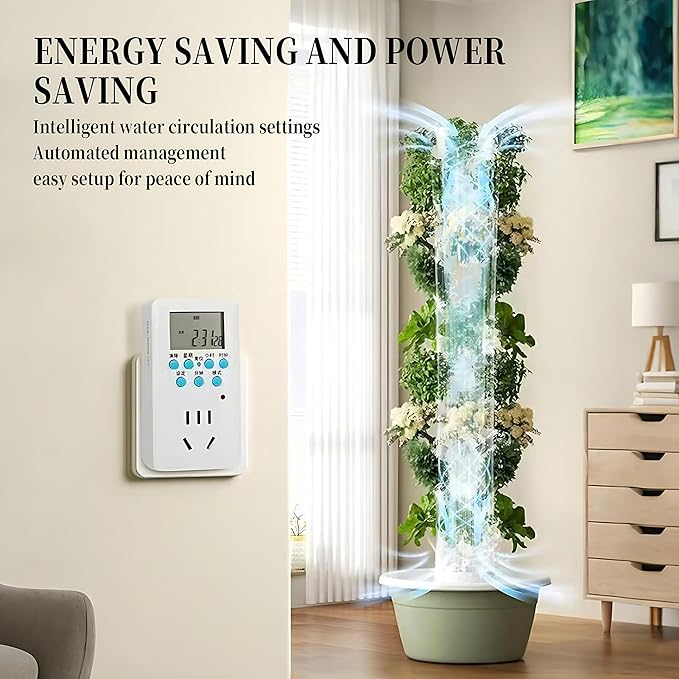 Multi-Layer hydroponic Planting Tower 20/28/36-Plant Indoor hydroponic Tower hydroponics Water Tank and Pump LED Grow Lights for Vegetables Herbs and Strawberries Withlights-7Layer