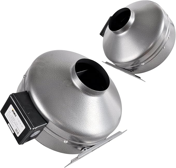 iPower 12 Inch 1060 CFM Inline Duct Ventilation Fan HVAC Exhaust Blower for Grow Tent Grounded Power Cord