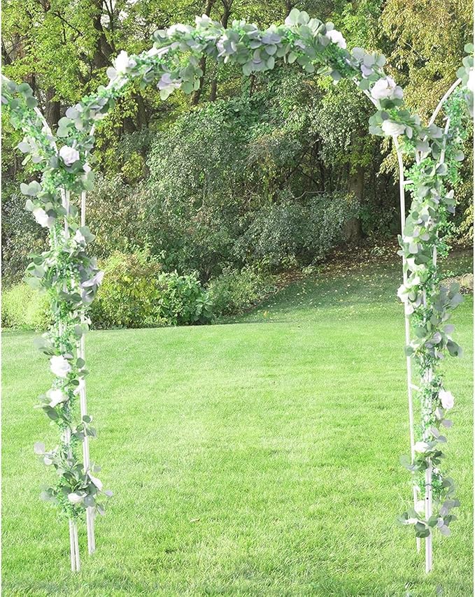 Garden Trellis Arch Garden Arch Wedding Arch Outdoor Steel Arbor Arch Backdrop Stand for Vines Flowers Vegetables Fruits Flowers Easy Assembly 2 Sizes Perfect for Weddings (Color : White)