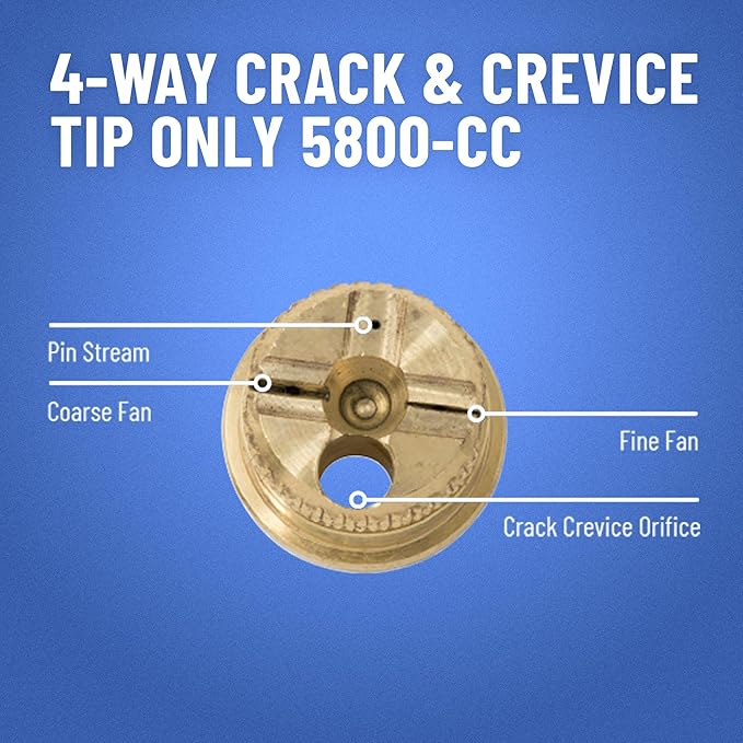 B&ampG 4-Way Crack &amp Crevice Tip Only 5800-CC (22049467) Spare Part for Primeline Sprayer &amp AccuSpray Elite Pinpoint Injection Part | B&ampG Spare Part for Sprayer