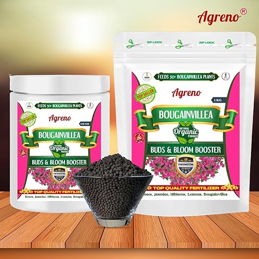Agreno® Bougainvillea Buds and Bloom Booster Essential Organic Powerful Fertilizer Granule for Overall Fast Growth and Heavy Flowering of Bougainvillea Plants. (1 kg)