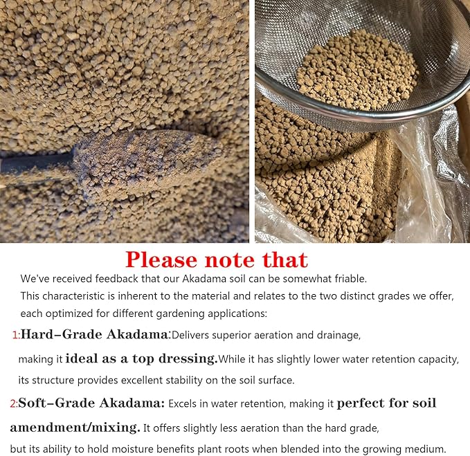 Horticultural Akadama Soil - Cactus Bonsai Succulent Soil Additive for Plants Landscaping Vase Fillers (10 LB 1/4 inch Soft-Grade Akadama)