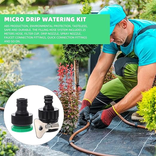 Automatic Drip Irrigation Kit with Adjustable Dripper 15m Micro Drip System for Garden Outdoor Watering and Lawn Care
