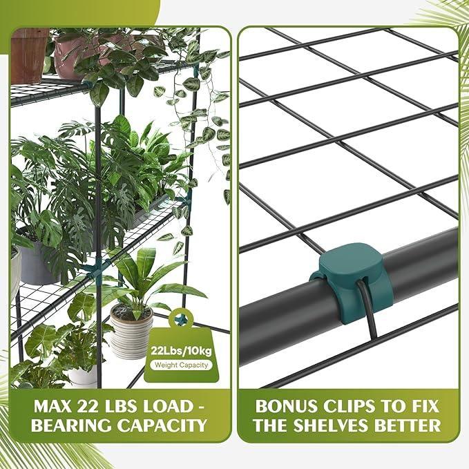NEWBULIG Walk-in Greenhouse 56.3x56.3x76.7 Outdoor Portable Greenhouse Kit with Thick PVC Cover &amp Roll-Up Zipper Door Sturdy Steel Frame for Backyard Patio Garden Clear