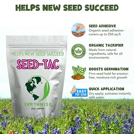 Earthwise Seed-Tac Premium Organic Tackifier – Erosion Control Plant-Based Binder Soil Restoration Non-Toxic Pet Safe – Covers Up to 5000 sq ft 10 lb