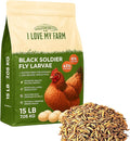 I LOVE MY FARM 15 Lb Dried Black Soldier Fly Larvae More Calcium Than Dried Mealworms High Protein Chicken Feed Poultry Treat BSF Larvae