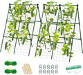 2 Pack Cucumber Trellis 34×48 Garden Trellis for Climbing Plants Outdoor A-Frame Vegetable Trellis for Raised Bed Support for Tomatoes Squash Zucchini Vegetables &amp Flowers