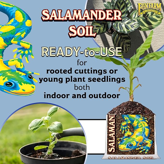 FoxFarm Salamander Soil Potting Mix 1.5cu ft - Watering Holding Properties Made for Plants and Cuttings Indoor/Outdoor Cultivation - Reduces Frequent Waterings