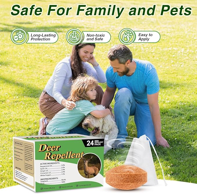 36 Pack Deer Repellent Rabbit Repellent Outdoor Deer Deterrent for Plants Flower Vegetable Tree Deer Rabbit Repeller
