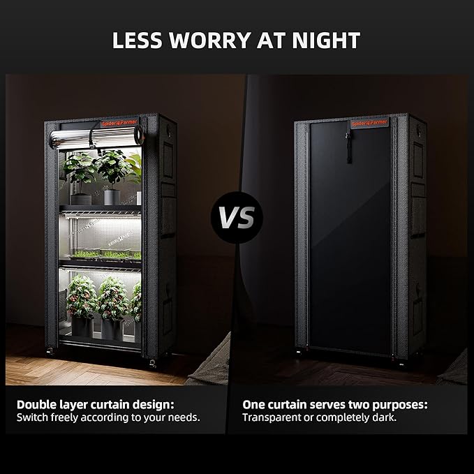 Spider Farmer 2025 Plant Stand with Grow Lights 4-Tier Plant Shelf with 6Pcs 2ft Full Spectrum LED Lamp and Grow Tent for Veg Seed Starting Plants Growth Greenhouse 28Lx14Dx59H (Update)