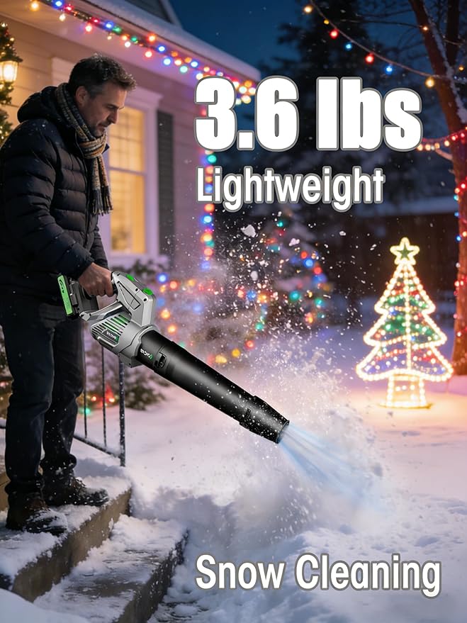 Comchoi Electric Leaf Blower Cordless 900000 RPM 2 x 4.0Ah Batteries &amp Charger Handheld Leaf Blowers for Lawn Care 5 Speed Mode Portable Lightweight Grass Blower for Yard Patio &amp Outdoo