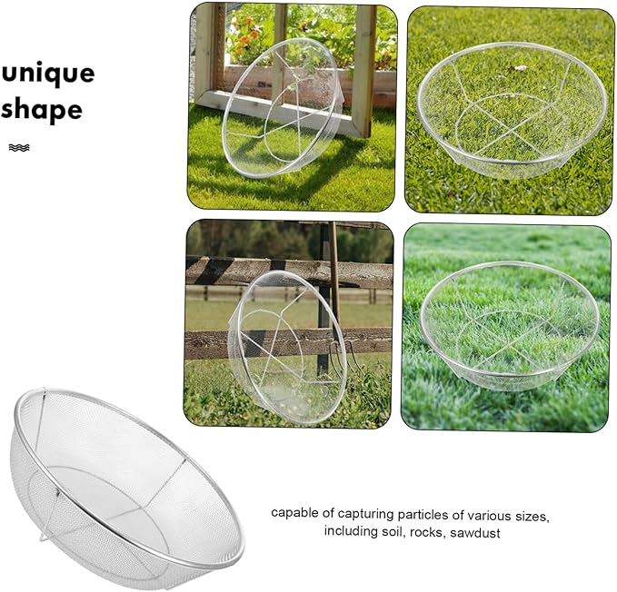 Rice Washing Sieve Strainer Fine Mesh Sifting Basket for Soil Sand and Grains Diameter Hole Durable Garden Tool for Efficient Screening and Sifting