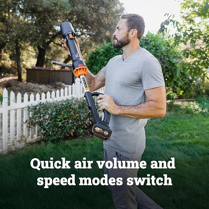 WORX Nitro Cordless Leaf Blower Electric Blower with 410 CFM &amp 130 MPH Blowers for Lawn Care with 3.8 Lbs 4.0 Ah Battery &amp Charger Included WG543