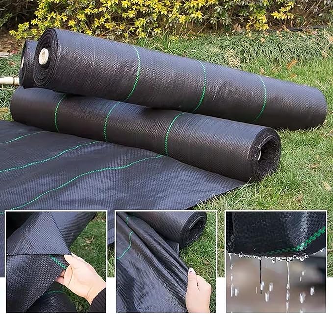 Garden Weed Barrier Fabric Heavy Duty Geotextile Landscape FabricOutdoor Weed Mat Weed Control Gardening Matfor Garden Planting Weed Blocking - Black (Size : 0.9x100m/3x328ft)
