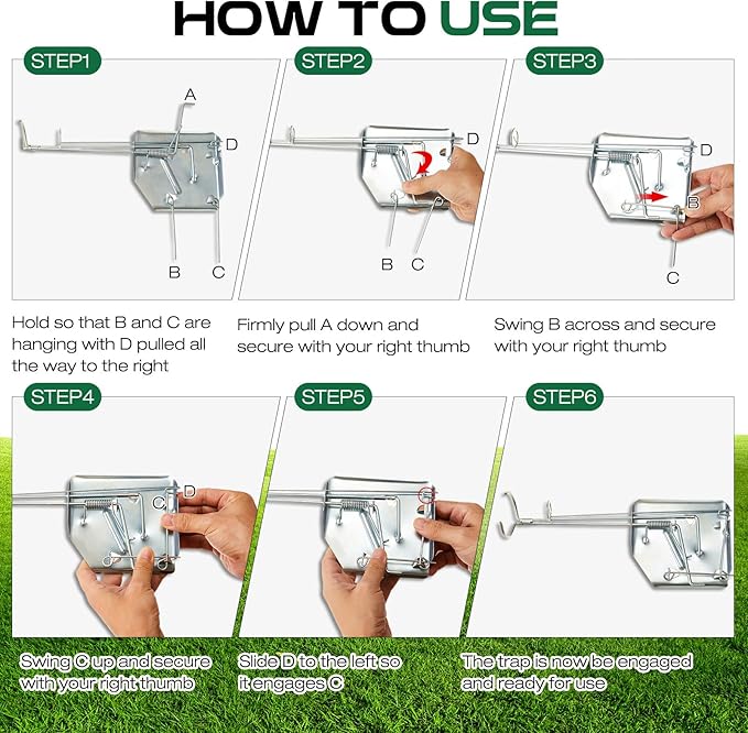 Qualirey 8 Pcs Outdoor Gopher Traps Easy Set Mole Mouse Gophers Vole Trap Bulk Mole Traps Weather Resistant Gopher Killer Killer Galvanized Steel Reusable Animal Trap 8 Markers for Lawn 12 x 5 Inches
