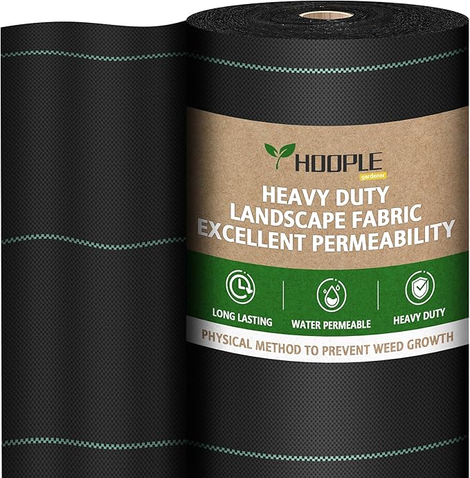 3FT x300FT Heavy Duty Weed Barrier Fabric - Woven Polypropylene Weed Control Ground Cloth for Landscaping | Superior Permeability Tear-Resistant Landscape Fabric for Driveway Gardens Commercial Use