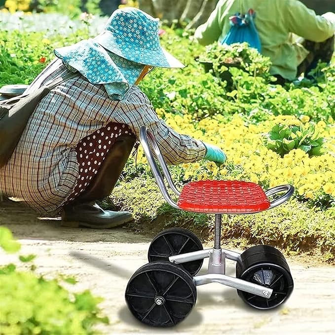 Garden Seat On Wheels 360°Rotating Agricultural Swivel Chair Stool and Outdoor Gardener Seat Gardening and DIY for Gardening and for Small(Blue)
