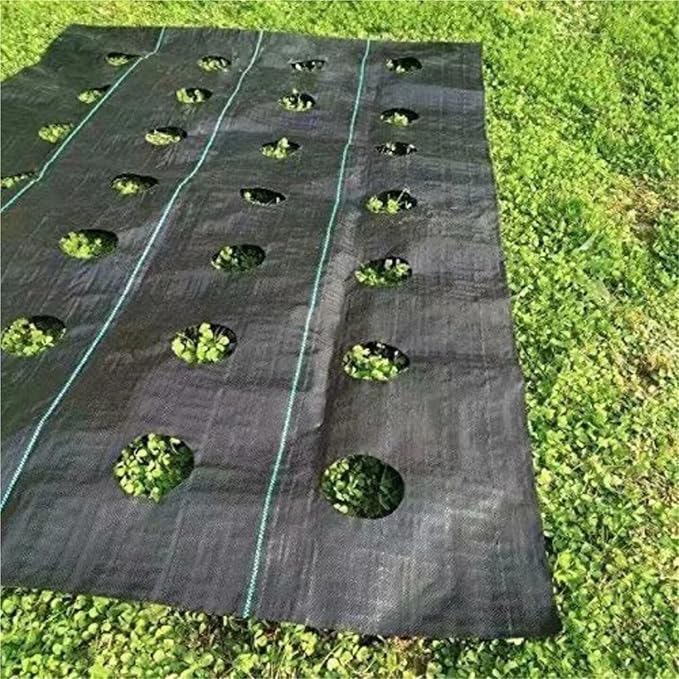 Weed Barrier Fabric 3 Ft. X 12 Ft. 3.0 Oz. Weed Block for Raised Bed Outdoor Garden Weed Rugs Garden Mat Planting Hole 4 in. Dia for Gardening