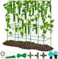 65×48 Upgrade Heightened Cucumber Trellis for Raised Bed U-Shape Garden Trellis for Climbing Plants Outdoor Metal Arch Trellis for Fruit Vegetable Flower