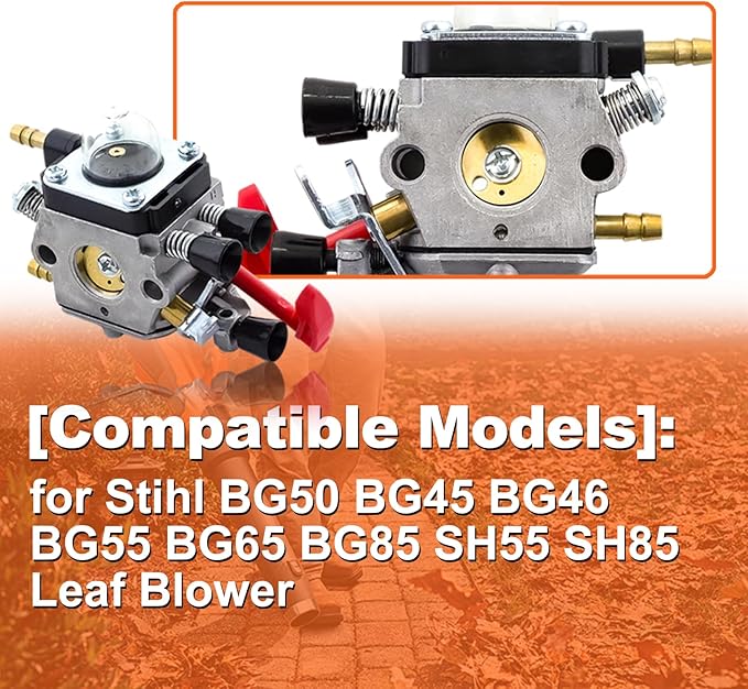 Upgrade Your For Stihl Leaf Blower with Complete Maintenance Kit For BG50 BG45 BG46 BG55 BG65 BG85 SH55 SH85 - Includes OEM Carburetor 4229 120 0650 and Accessories