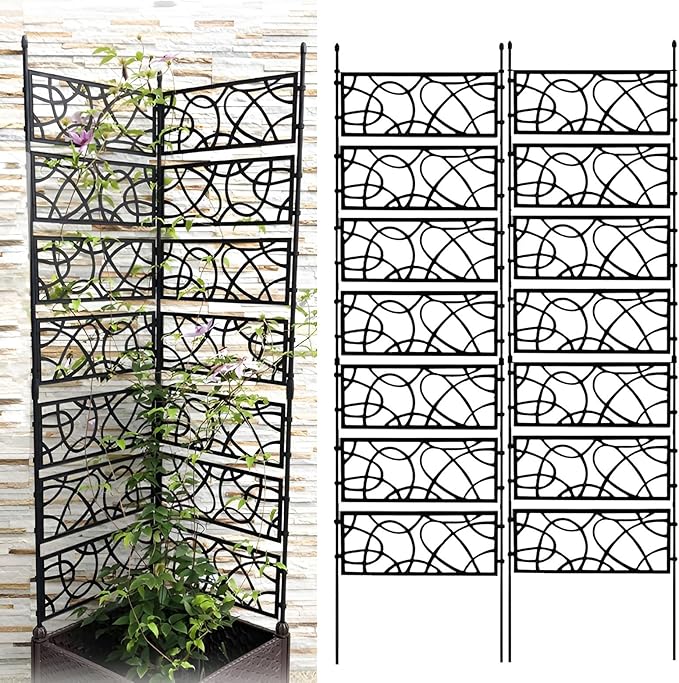 Foldable Garden Trellis 120/150/180cm High Potted Plant Climbing Support Garden Fence for Decorative Privacy Screen Plant Stake(81x120cm/31.9x47.2in)