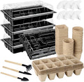 Aodaer 193 Pack Seed Starter Kit Including Seed Starter Tray Peat Pots for Seedlings with Plant Labels Tool Plastic Growing Trays Germination Tray Paper Seedling Cups for Indoor Outdoor Garden