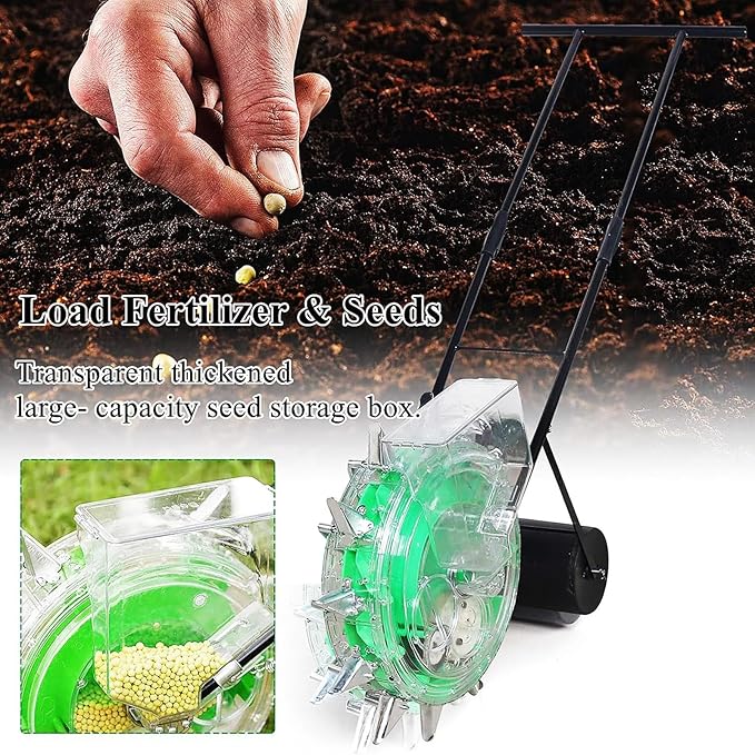 Garden Agricultural Seeds DispenserManual SeederMulti-Function Precision PlanterRoller Corn Seeder with 12 NozzlesGarden Seeder for Corn Cotton Soybean Peanut