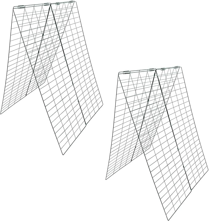 Garden Cucumber Trellis A-Frame Folding Plant Trellis 48 Inch by 34 Inch for Climbing Vegetables Flowers Green 2 Pack with ClipsCable Ties and Ground Stakes