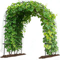 DoCred Tall Garden Arch Trellis for Climbing Plants 87in x 75in Tall Metal Plant Support Trellis Archway for Climbing Vine Vegetable/Fruit/Flower Outdoor Garden Trellis Decoration Black