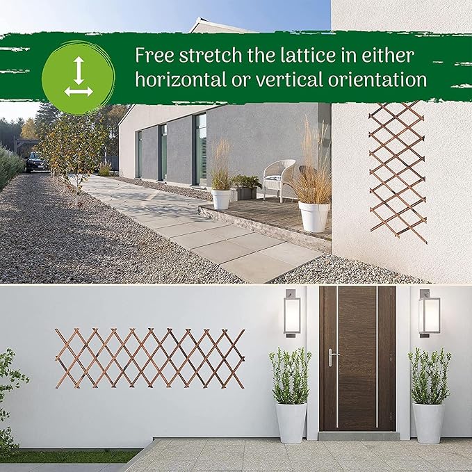 Pine Lattice Wall Planter Extensible Pine Fence Plant Support Expandable Plant Climbing Lattices for Climbing Plants