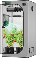 VIVOSUN G336 36x36x72 Grow Tent 3x3 FT Advanced Gray Mylar Tent with 19mm Poles Observation Window and Floor Tray for Hydroponic Plants for VS2000/VS3000
