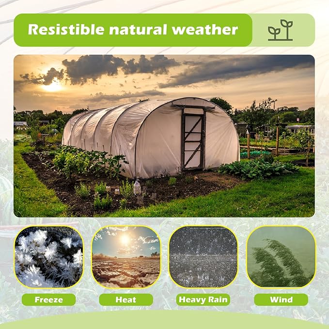 10 x 35FT Clear Greenhouse Plastic Sheeting 6 Mil UV Resistant Polyethylene Film for Plant Greenhouse Cover Heavy Duty Transparent Poly Tarp for Garden Farm (10 x 35FT)