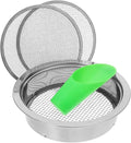Stainless Steel Garden Soil Sifter Set with 1mm 3mm 6mm Mesh Screens and Plastic Shovel for Compost Sifting and Potting Soil Filtration
