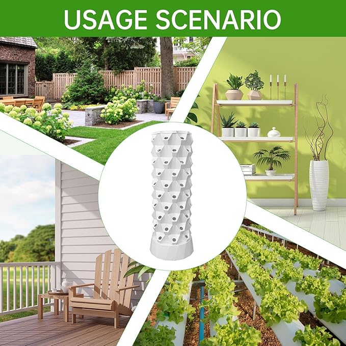 Hydroponics Growing Tower | 80 Slots Hydroponics Farming Tower - Hydroponic Growing Kit Hydroponic Fruit Tower with Water Pump for Strawberries