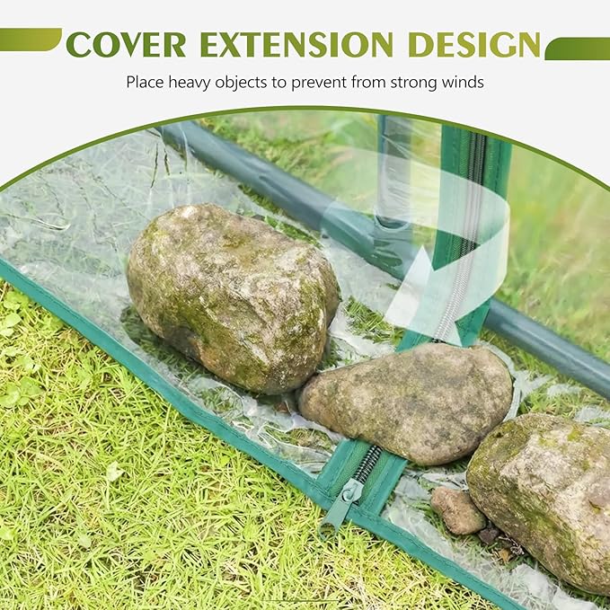 NEWBULIG Walk-in Greenhouse 56.3x56.3x76.7 Outdoor Portable Greenhouse Kit with Thick PVC Cover &amp Roll-Up Zipper Door Sturdy Steel Frame for Backyard Patio Garden Clear