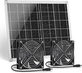 Solar Fan 15W Solar Panel Fan with Two IP67 Waterproof Fan for Small Chicken Coops Greenhouses Sheds Pet Houses Intake or Exhaust air