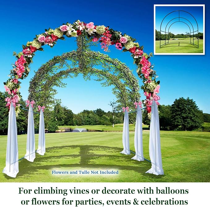 BenefitUSA Large Walk-in Garden Plant Arch Greenhouse Replacement Frame for Flowers/Fruits/Vegetables/Party (8.2 x 7 x 7.2ft)