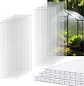10 Pack Polycarbonate Greenhouse Panels 4' x 2' x 0.32'' Twin-Wall Polycarbonate Sheets All Weather Clear Roof Panels Greenhouse Replacement Panels