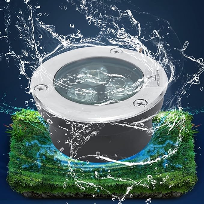 Submersible LED Pool Spotlight - Recessed Underwater Light - 3W Buried Lights - IP68 Waterproof Ultra-Thin Landscape Lamp - for Outdoor Terrace Underwater Lighting (Color : Blue) Size : 24V