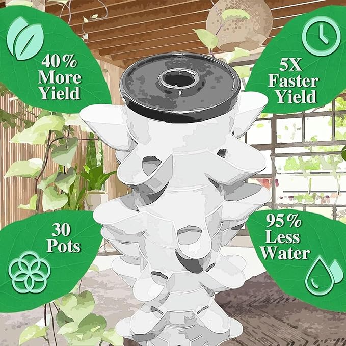 System of Culture of Hydroponic Tower System of Inner Hydroponic Culture Vertical Culture 6 Layers 30 Plant Sites with Pump and Mobile Water Tank