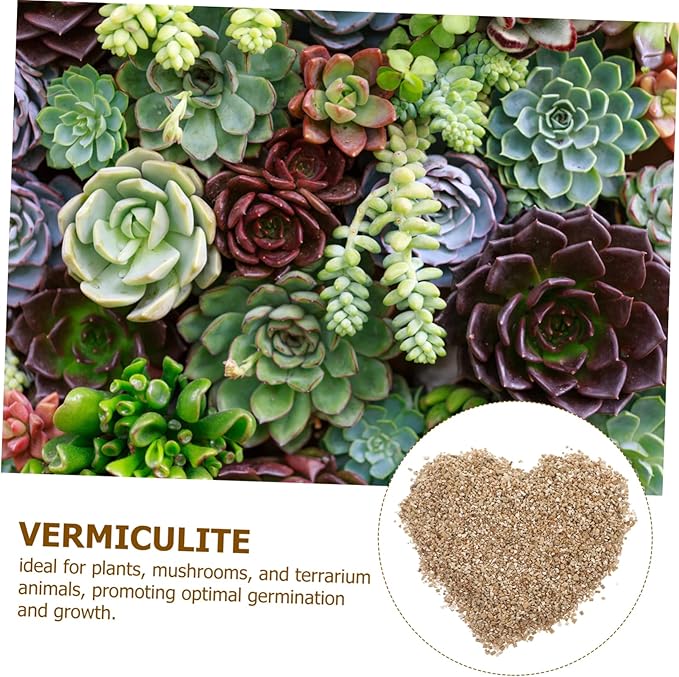 Sosoport 0.5kg Natural Vermiculite for Gardening Neutral Ph Fine Expanded Vermiculite for Plant and Mushroom Germination Excellent Moisture Retention for Home and Indoor Gardens