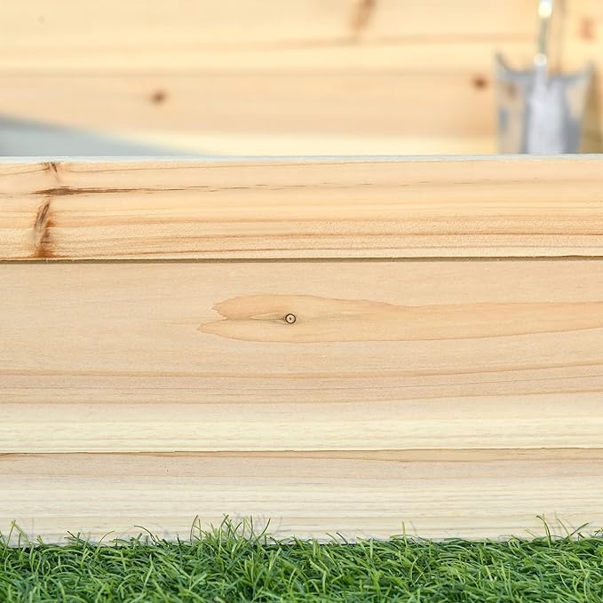 Wooden Raised Garden Bed Hexagon Screwless for Outdoor Plants Vegetables Flowers Herbs 39 x 36 x 6 Natural Wood