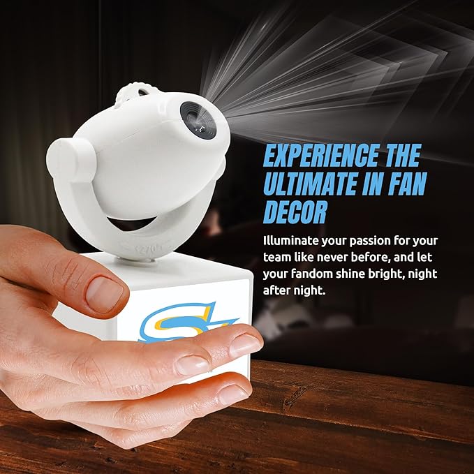 Sporticulture NCAA American Football Southern - Adjustable Led Mini Spotlight Projector with 6 Team Logo Designs - Portable &amp Rechargeable Spotlight - Battery-Operated - 4.375” x 3.125”
