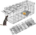 Rat Trap Humane Live Animal Trap Outdoor &amp Indoor Use Reusable Mouse Rodent Trap for Mice Rats Chipmunks Voles Heavy Duty Collapsible Metal CageEasy Catch &amp ReleaseHigh Sensitivity Tri