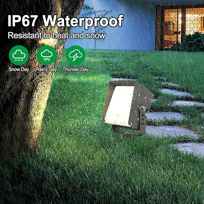 Led Landscape Outdoor Spot Light with Anti-Glare Cap - Heavy Duty Waterproof IP65 120V 270⁰ Adjustable Mount 3000K Thickened Aluminum Spotlight for BLDG Yard Garden Tree (24 Watts)