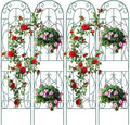 4 Pack 59x16in Metal Garden Trellis for Climbing PlantsGreen Large Trellis for Climbing Plants Outdoor Roses Vegetables Vines Flowers Support Large Decorative Outdoor Trellis