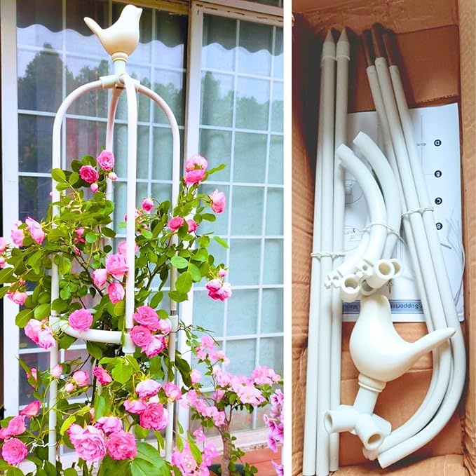 Garden Trellis for Climbing Plants Outdoor Garden Obelisk Trellis Metal for Climbing Vegetables 3.77ft 4.1ft 5.41ft 6.73ft Tower Obelisk Plant Support Shelf Clematis Jasmine(Black32 x 115cm/1.05 x
