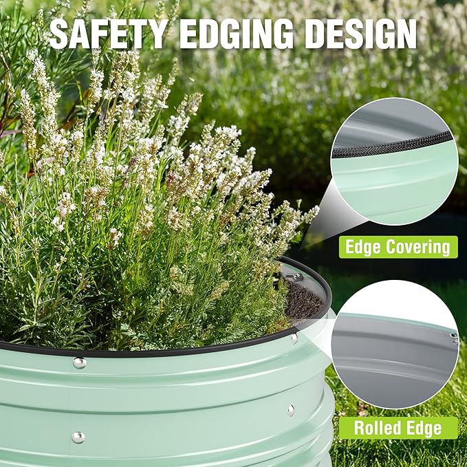 WORKPRO 3Pcs 2x2x1ft Galvanized Raised Garden Bed Set Rust &amp Corrosion Protection Easy Assembly Safe Edge Ideal for Vegetables &amp Flowers Green